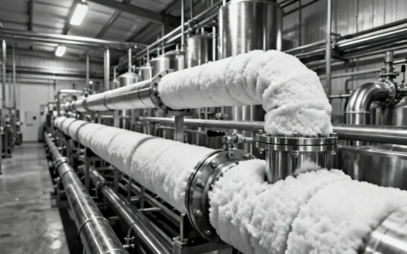 Industrial food processing plant pipe insulation project